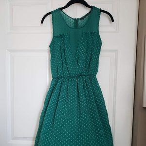 Zara Green High-Low Dress, Size S